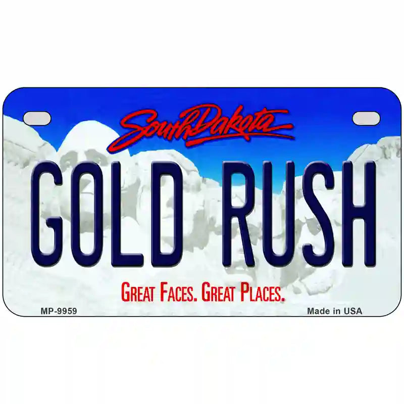 Gold Rush South Dakota Metal Novelty License Plate 7" x 4" (MP)