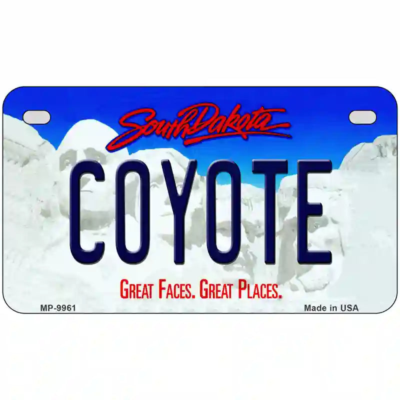 Coyote South Dakota Metal Novelty License Plate 7" x 4" (MP)