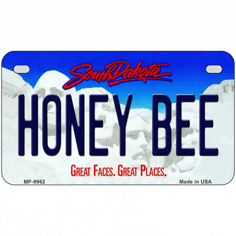 Honey Bee South Dakota Metal Novelty License Plate 7" x 4" (MP)