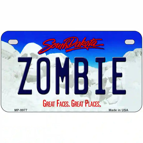 Zombie South Dakota Metal Novelty License Plate 7" x 4" (MP)