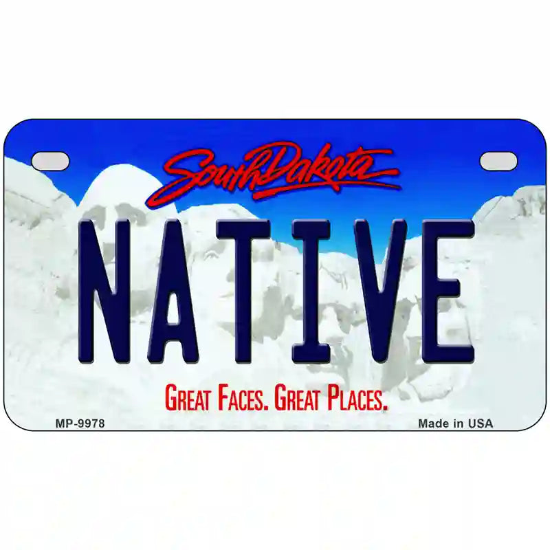 Native South Dakota Metal Novelty License Plate 7" x 4" (MP)