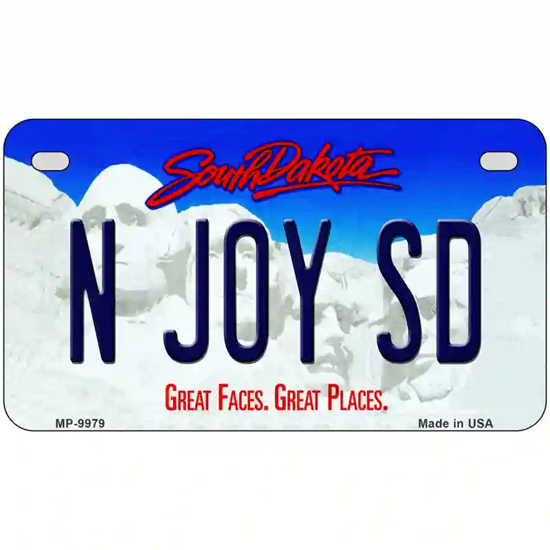 N Joy SD South Dakota Metal Novelty License Plate 7" x 4" (MP)