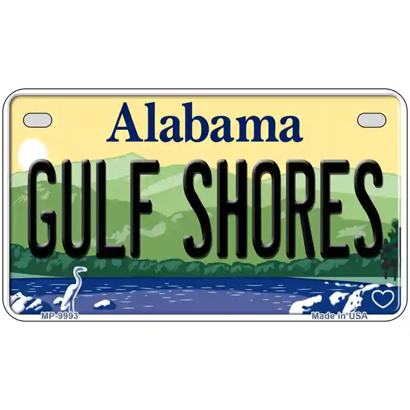 Gulf Shores Alabama Metal Novelty License Plate 7" x 4" (MP)