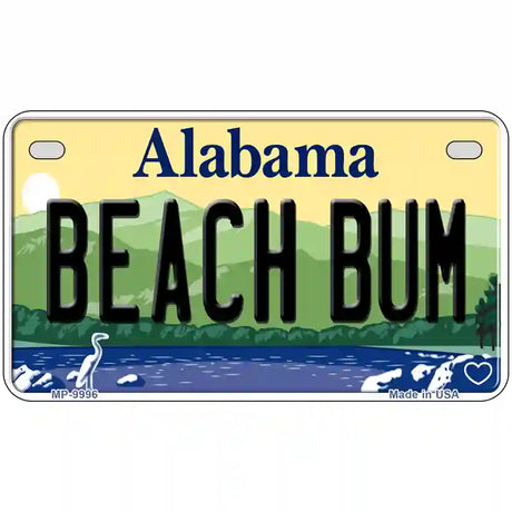 Beach Bum Alabama Metal Novelty License Plate 7" x 4" (MP)