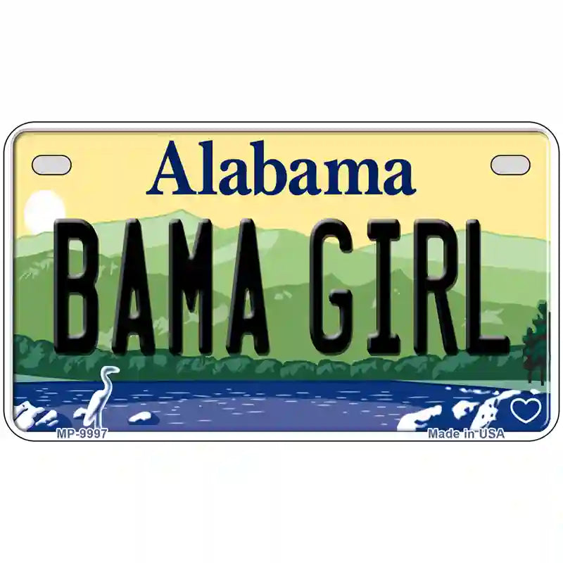 Bama Girl Alabama Metal Novelty License Plate 7" x 4" (MP)