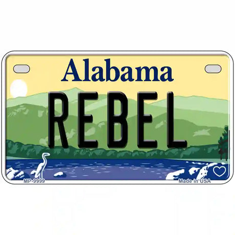 Rebel Alabama Metal Novelty License Plate 7" x 4" (MP)