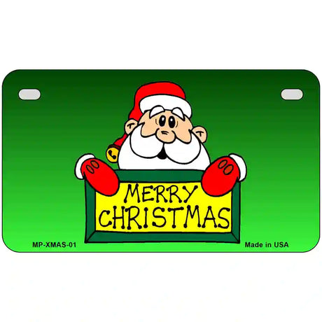 Merry Christmas Santa Metal Novelty License Plate 7" x 4" (MP)