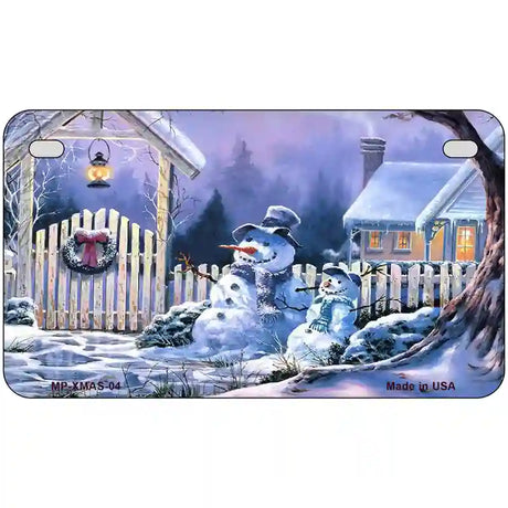 Snowmen Metal Novelty License Plate 7" x 4" (MP)