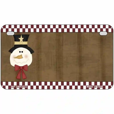 Snowman Offset Metal Novelty License Plate 7" x 4" (MP)