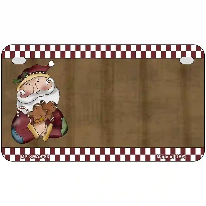 Santa Offset Metal Novelty License Plate 7" x 4" (MP)