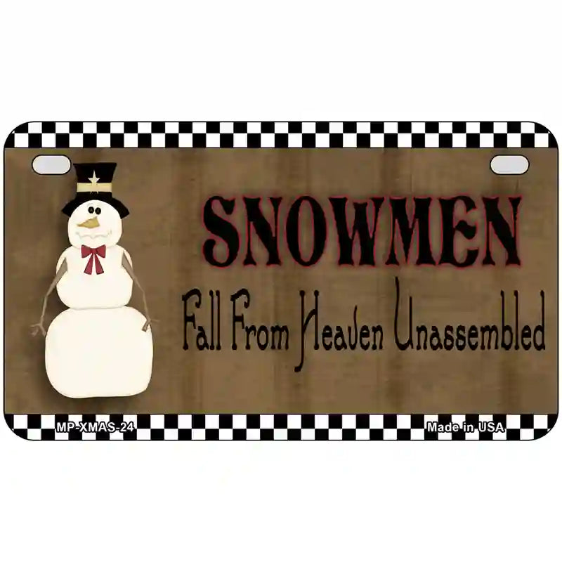 Snowmen Fall From Heaven Metal Novelty License Plate 7" x 4" (MP)