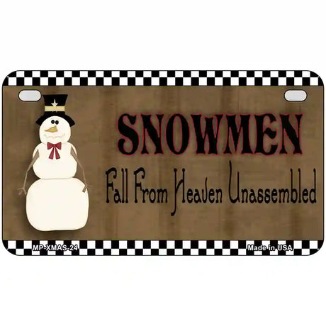 Snowmen Fall From Heaven Metal Novelty License Plate 7" x 4" (MP)