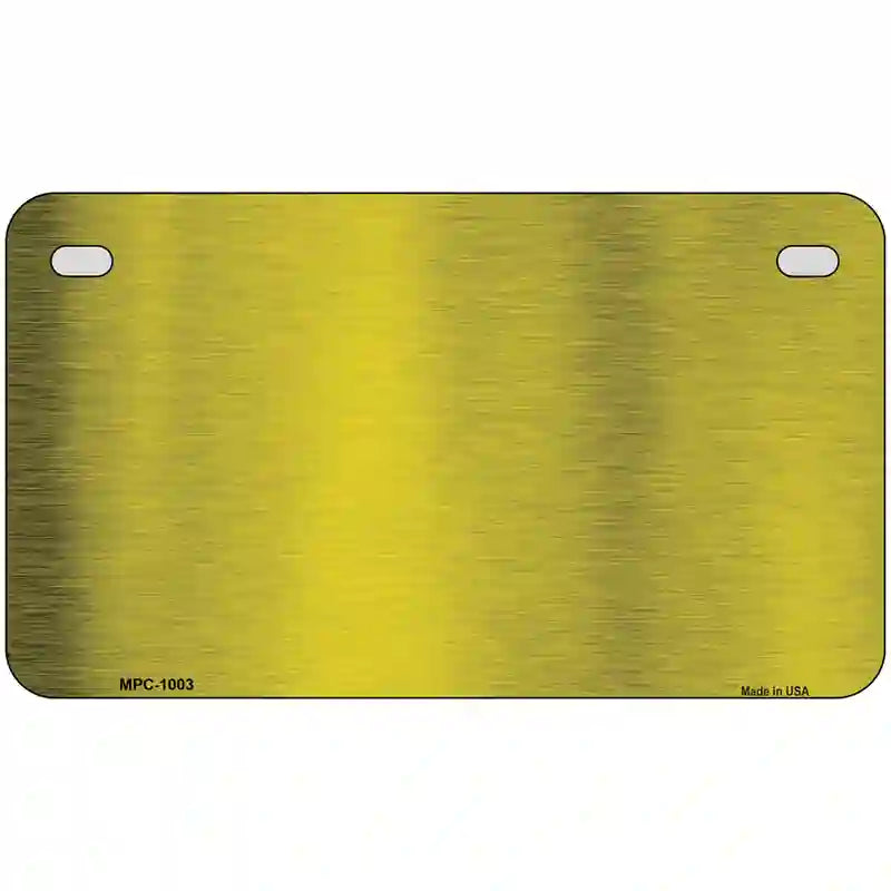 Yellow Metallic Solid Metal Novelty License Plate 7" x 4" (MP)