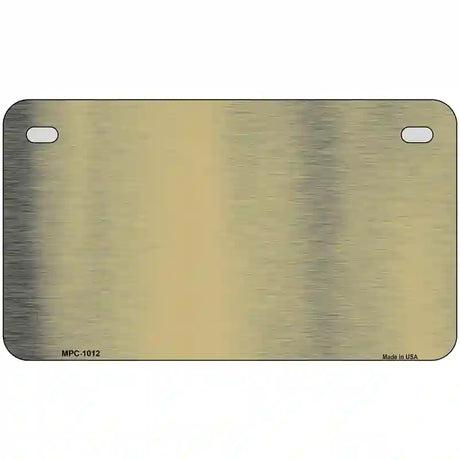 Gold Metallic Solid Metal Novelty License Plate 7" x 4" (MP)