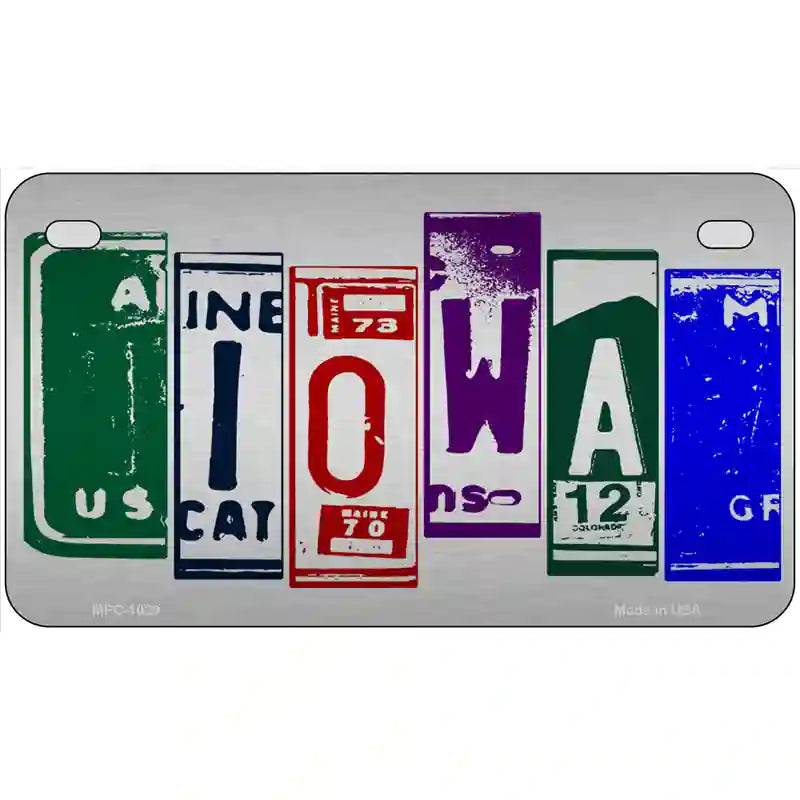 Iowa License Plate Art Metal Novelty License Plate 7" x 4" (MP)