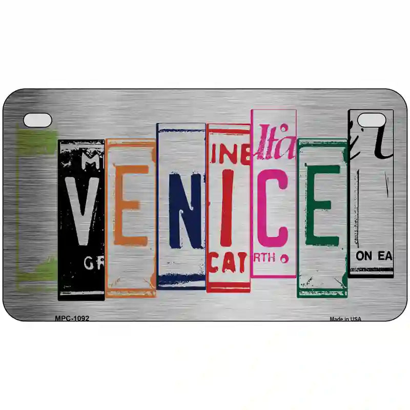 Venice License Plate Art Brushed Chrome Novelty Metal License Plate Tag 7" x 4" (MP)