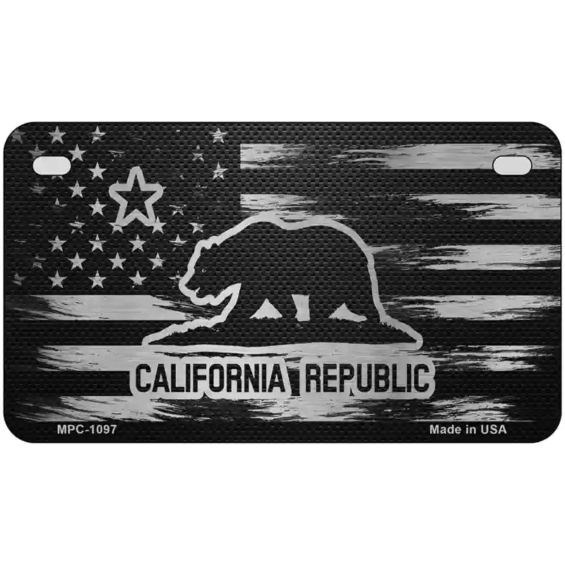 California Carbon Fiber Novelty Metal License Plate 7" x 4" (MP)