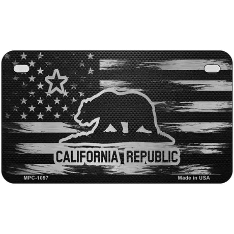 California Carbon Fiber Novelty Metal License Plate 7" x 4" (MP)