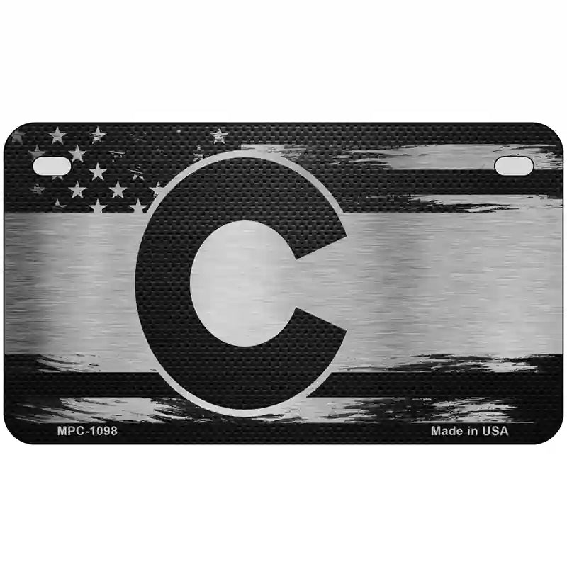 Colorado Carbon Fiber Novelty Metal License Plate 7" x 4" (MP)