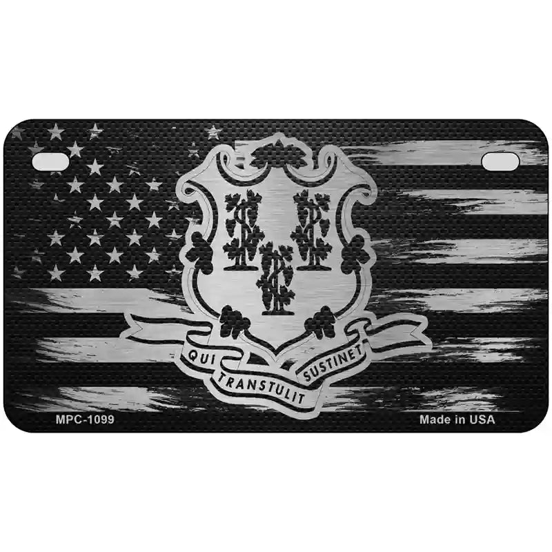 Connecticut Carbon Fiber Novelty Metal License Plate 7" x 4" (MP)