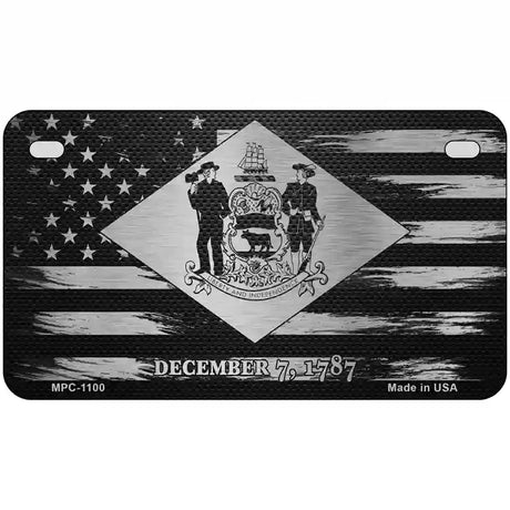 Delaware Carbon Fiber Novelty Metal License Plate 7" x 4" (MP)