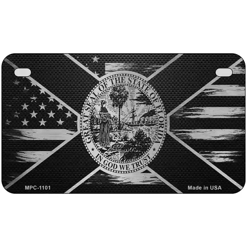 Florida Carbon Fiber Novelty Metal License Plate 7" x 4" (MP)