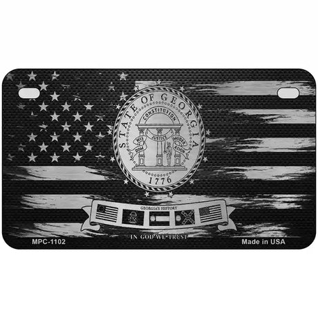 Georgia Carbon Fiber Novelty Metal License Plate 7" x 4" (MP)