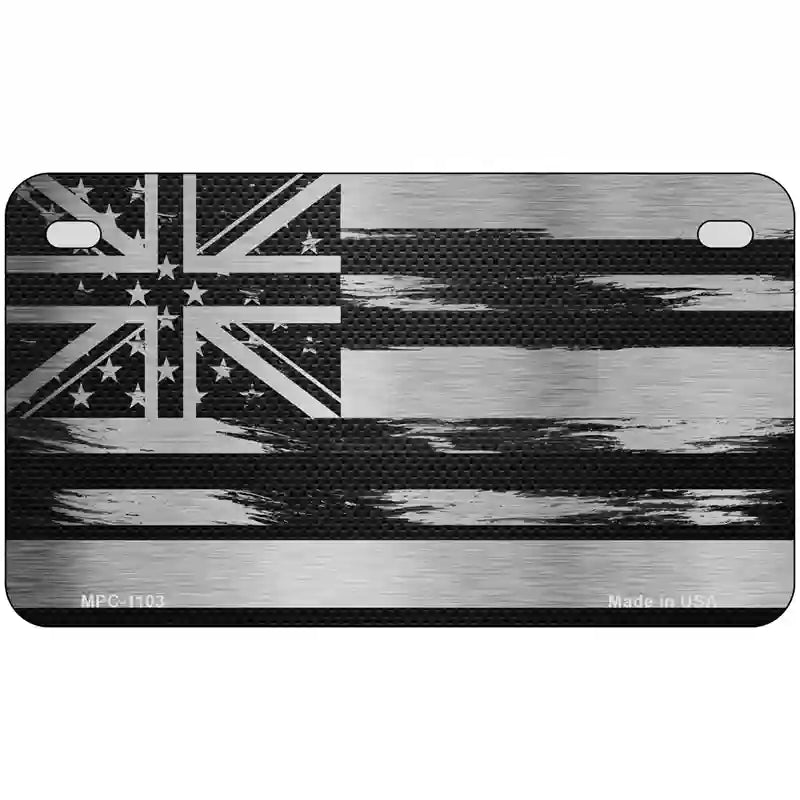 Hawaii Carbon Fiber Novelty Metal License Plate 7" x 4" (MP)