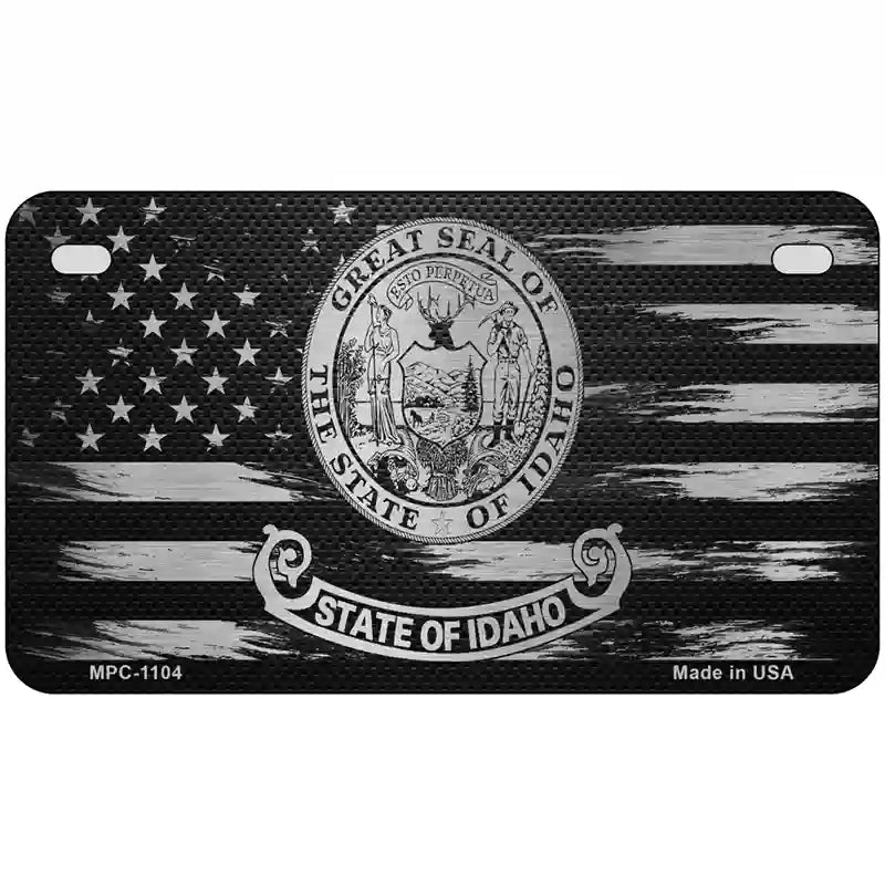 Idaho Carbon Fiber Novelty Metal License Plate 7" x 4" (MP)