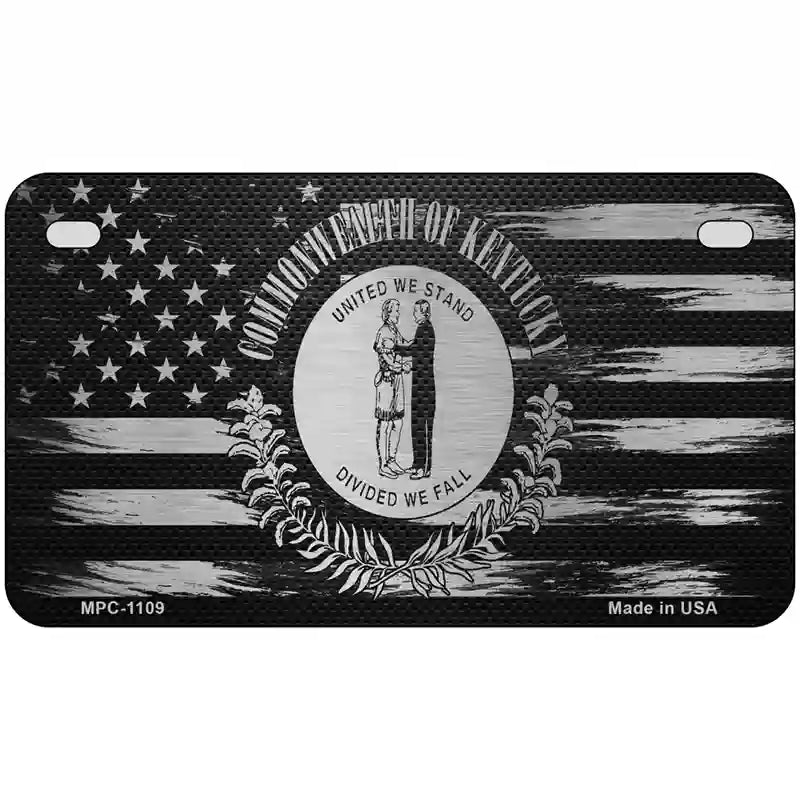 Kentucky Carbon Fiber Novelty Metal License Plate 7" x 4" (MP)