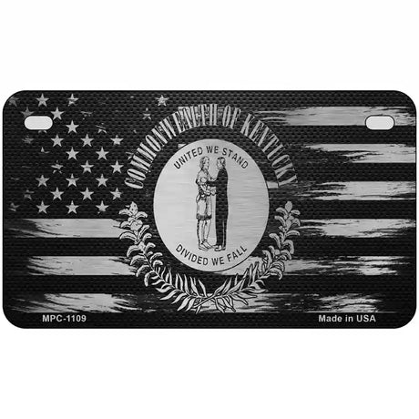 Kentucky Carbon Fiber Novelty Metal License Plate 7" x 4" (MP)