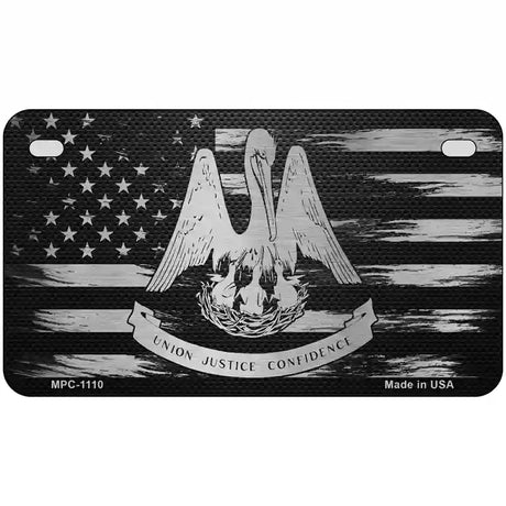 Louisiana Carbon Fiber Novelty Metal License Plate 7" x 4" (MP)