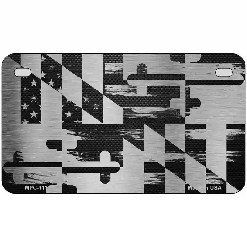 Maryland Carbon Fiber Novelty Metal License Plate 7" x 4" (MP)