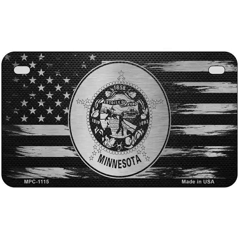 Minnesota Carbon Fiber Novelty Metal License Plate 7" x 4" (MP)