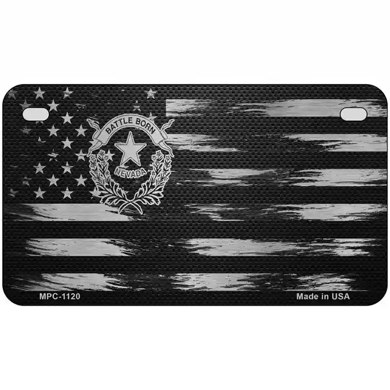 Nevada Carbon Fiber Novelty Metal License Plate 7" x 4" (MP)