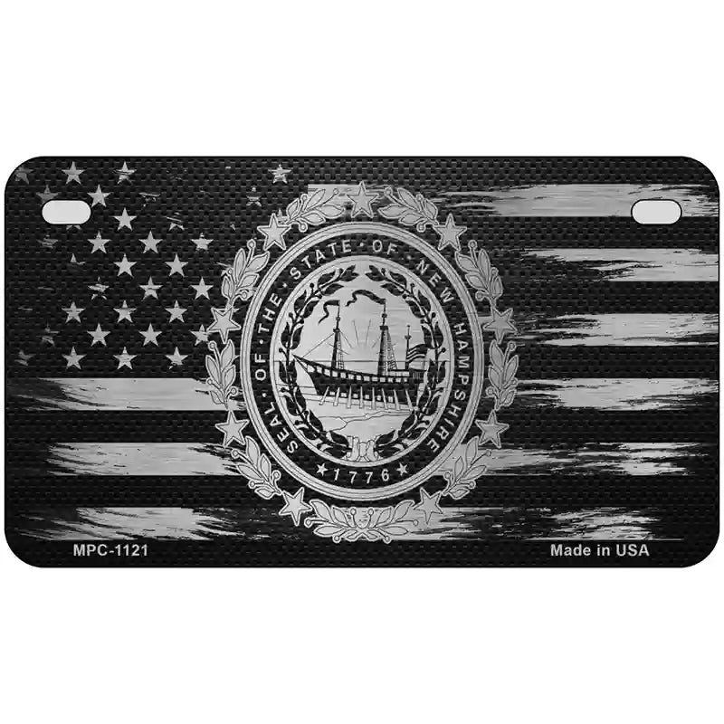 New Hampshire Carbon Fiber Novelty Metal License Plate 7" x 4" (MP)