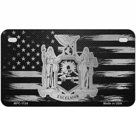 New York Carbon Fiber Novelty Metal License Plate 7" x 4" (MP)