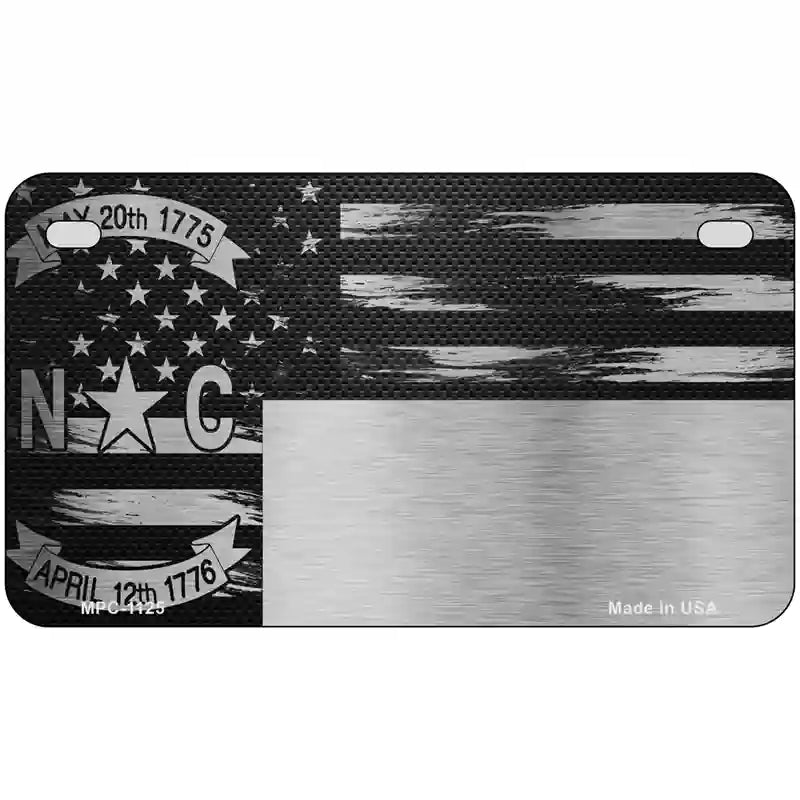 North Carolina Carbon Fiber Novelty Metal License Plate 7" x 4" (MP)