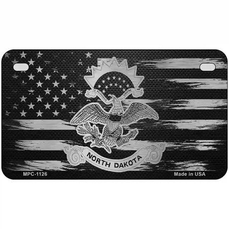 North Dakota Carbon Fiber Novelty Metal License Plate 7" x 4" (MP)