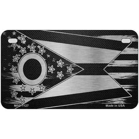 Ohio Carbon Fiber Novelty Metal License Plate 7" x 4" (MP)