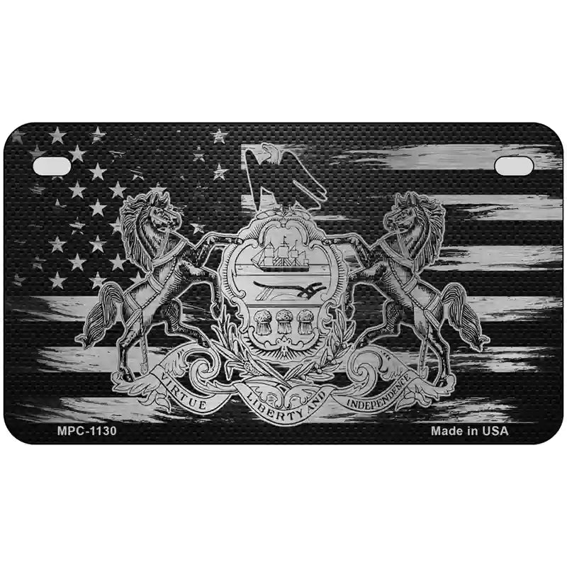 Pennsylvania Carbon Fiber Novelty Metal License Plate 7" x 4" (MP)