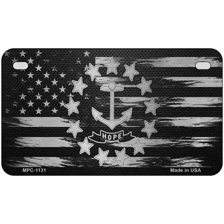 Rhode Island Carbon Fiber Novelty Metal License Plate 7" x 4" (MP)