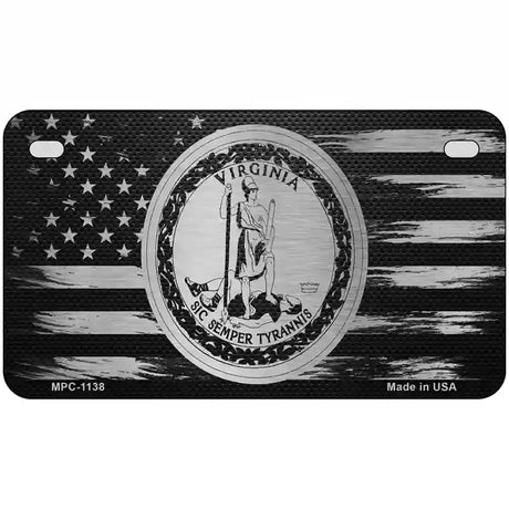 Virginia Carbon Fiber Novelty Metal License Plate 7" x 4" (MP)