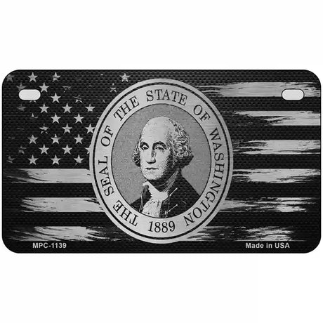 Washington Carbon Fiber Novelty Metal License Plate 7" x 4" (MP)