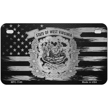 West Virginia Carbon Fiber Novelty Metal License Plate 7" x 4" (MP)