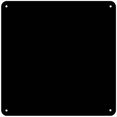 Black Solid Novelty Metal Square Sign 6" (MSQ)