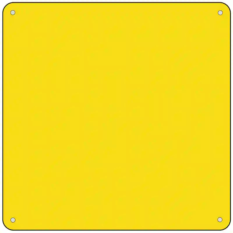 Yellow Solid Novelty Metal Square Sign 6" (MSQ)