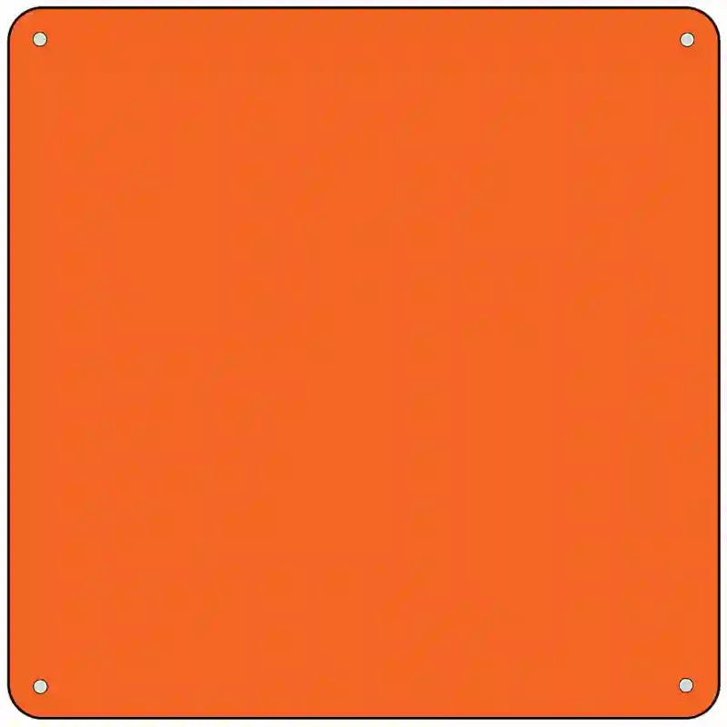 Orange Solid Novelty Metal Square Sign 6" (MSQ)