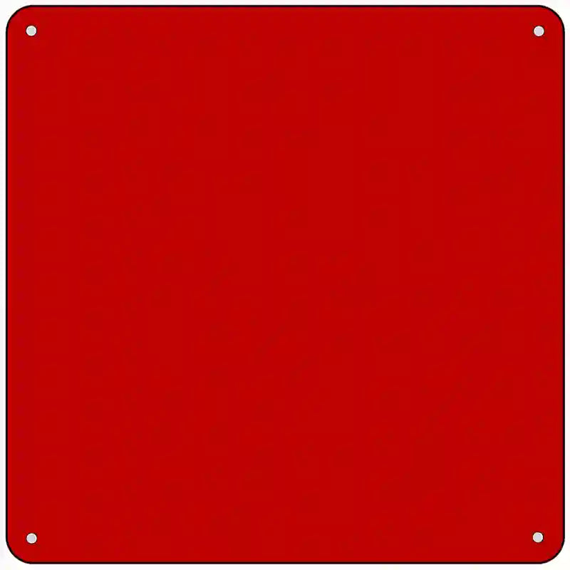 Red Solid Novelty Metal Square Sign 6" (MSQ)