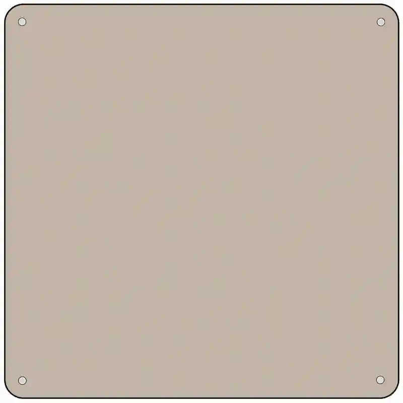 Tan Solid Novelty Metal Square Sign 6" (MSQ)